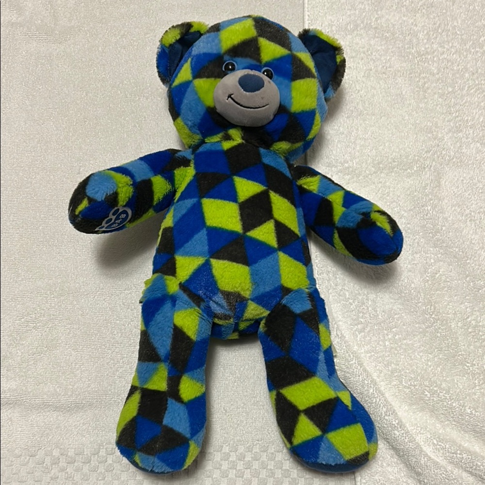 Build-A-Bear Colorful Geometric Patterned Teddy Bear